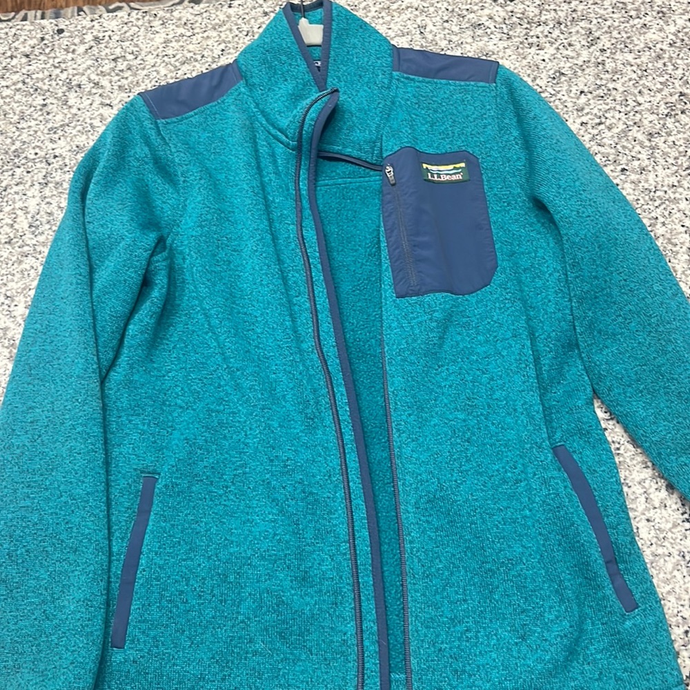 ll bean sweater jacket. Brushed interior and durable cotton exterior.